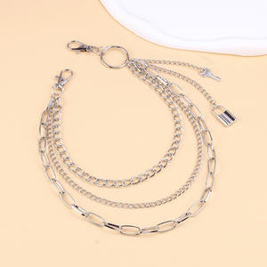 Cinturón de cadena metálica de acero inoxidable estilo punk con decoración de candado para pantalones de mujer, accesorios de hip hop. - Product Image 4