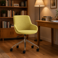 Fauteuil de loisirs moderne avec mousse moulée, base en aluminium, roulettes en nylon pour bureau, hôtel, usage domestique