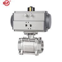Válvula de Bola Neumática de 2 Vías de Acero Inoxidable 304/316 de 1-4 Pulgadas con Rosca Hembra para Control de Flujo de Agua, Compatible con OEM