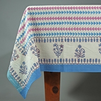 Linge de table décoratif 100% coton, imprimé floral, bordure rayée, nappe rectangulaire pour cuisine, salle à manger