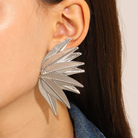 Bijoux de mode en gros pas cher feuille géométrique grandes boucles d'oreilles boucles d'oreilles en métal accessoires en gros