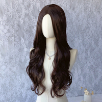 Perruque ondulée de 26 pouces pour femme, douce et volumineuse, résistante à la chaleur, avec bonnet ajustable, style brésilien et vietnamien, pour femmes noires