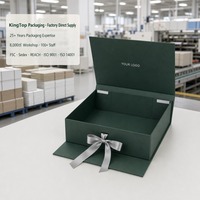 Boîte cadeau rigide personnalisée pour bijoux, cosmétiques, bougies, fermeture magnétique, pliable, emballage plat, ruban, vente en gros, usine