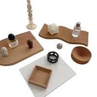 Plateau de service en bois écologique, plateau de table basse, plat de présentation ondulé pour bijoux, décoration intérieure