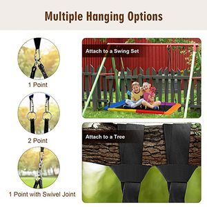 Xích Đu Cây Hình Bầu Dục Khổng Lồ Cho Trẻ Em Và Người Lớn-Võng Đĩa Bay Trong Nhà Ngoài Trời Lớn Bằng Vải 700lb Chống Thấm Nước - Product Image 4