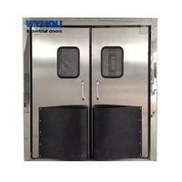 Portes battantes de circulation à simple ou double battant en acier inoxydable 304 pour hôpitaux, cuisines, usines alimentaires, portes doubles gratuites
