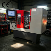 Machine de découpe de jantes en diamant Fanuc - Tour à lit plat haute précision pour usage intensif 220V, équipement de découpe de jantes en alliage, polissage de jantes