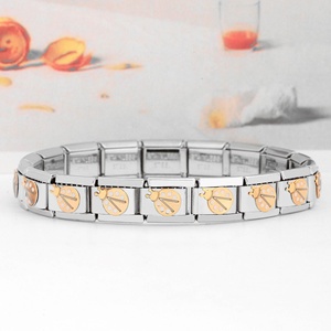 Bracelet italien classique en acier inoxydable, série modulaire à soudure optionnelle, motifs libellule, crabe, ananas, fait main, DIY, pour petite amie - Product Image 1