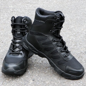 Chaussures légères de sécurité pour la randonnée en plein air Bottes tactiques <span class=keywords><strong>Rangers</strong></span> Tactique bottes en cuir noir - Product Image 4