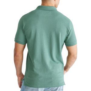 Camisa de Piqué de Algodón Verde Personalizada para Hombre, Manga Corta, Logotipo Bordado, Corte Regular Informal, Transpirable, 180g, Suministro OEM - Product Image 3