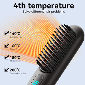 Brosse lissante électrique sans fil rechargeable à plasma chauffant EMS, mini peigne lisseur portable pour <span class=keywords><strong>coiffure</strong></span> - Product Image 6