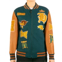 Blouson universitaire vintage grande taille pour homme, automne, avec broderie personnalisée à motif lettres, patch en chenille, coupe-vent, écologique, réversible