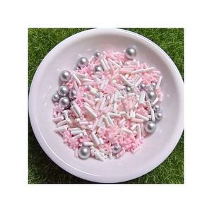 Confetti di argilla natalizia rosa fiocco di neve bianco rosa argento colori argilla fette miste granelli di melma - Product Image 1