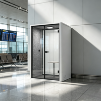 Cabine de réunion professionnelle insonorisée pour vidéoconférence, en aluminium modulaire moderne et personnalisable