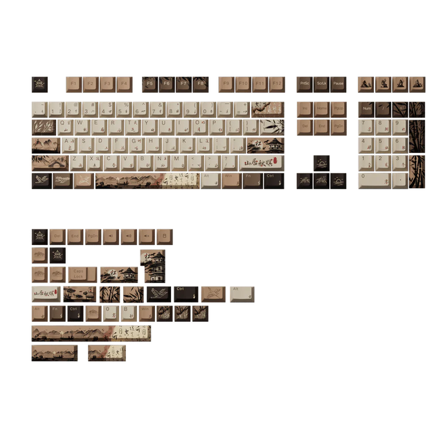 Akko Mountain Seclusion Keycap Set 140 Keys Supply Custom Keycaps PBT Dye Sub MOA Cherry Profiles Keycap