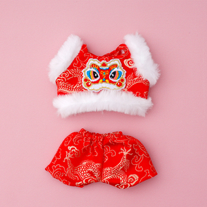 Vêtements <span class=keywords><strong>de</strong></span> poupée du Nouvel An chinois en gros, stock disponible, 13-17 cm, en tissu personnalisable, élément <span class=keywords><strong>de</strong></span> danse du lion du Festival du Printemps - Product Image 2