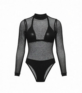 <span class=keywords><strong>Maillot</strong></span> de bain monokini personnalisé à manches longues en maille, col montant, <span class=keywords><strong>pour</strong></span> le carnaval de Trinidad, tenue de lundi, Jouvert, marque privée, vente en gros - Product Image 3