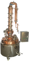 Alambic en cuivre de 200 L pour distillation d'alcool à usage domestique, équipement de distillation multicolonne, chauffage électrique, moteur contrôlé par PLC
