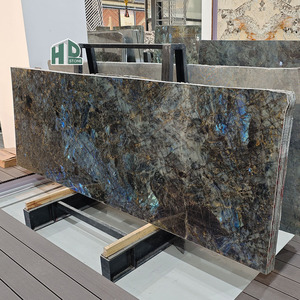 Dalle de granit Labradorite <span class=keywords><strong>Labrador</strong></span> émeraude bleu foncé translucide de haute qualité pour décoration murale de bar d'îlot de cuisine prix inférieurs - Product Image 1
