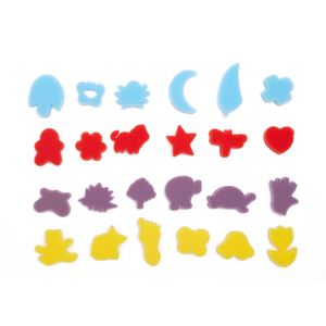 Esponja de patrón surtido para pintar, esponja de aprendizaje temprano y estropajos para niños pequeños, decoración del hogar, 24 unidades - Product Image 6