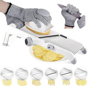 Trancheuse à mandoline pour la cuisine Trancheuse à mandoline Julienne Épaisseur réglable par contrôle à un bouton avec gants de sécurité - Product Image 2