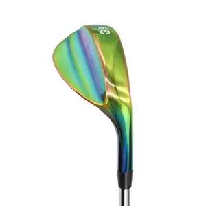 新设计定制标志豪华PVD彩虹电镀高尔夫球杆杆头套装高尔夫楔形