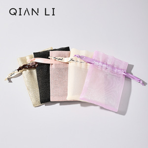 ถุงตาข่ายใส่เครื่องประดับ QIANLI แบบมีเชือกผูก สำหรับบรรจุภัณฑ์ของขวัญและเก็บของ - Product Image 1