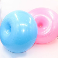 Ballon de yoga en PVC givré anti-explosion épais 50 cm, ballon d'équilibre Pilates en forme de donut pour amincissement