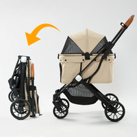 Poussette pliable légère pour animaux de compagnie en plein air chiot chien marche poussette spéciale matériel Oxford pour petits grands transporteurs voyage