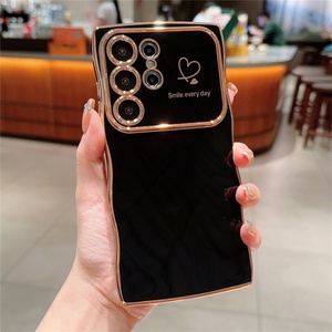 Funda de Teléfono de Lujo con Diseño de Corazón Ondulado Electrochapado para Samsung Galaxy S25 Ultra S24 S23 S22 Plus A14 A15 A24 A25 - Product Image 6