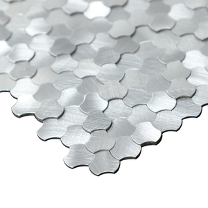 Faites-le vous-même Carreaux de mosaïque en aluminium brossé argent peler et coller pour la décoration murale - Product Image 3