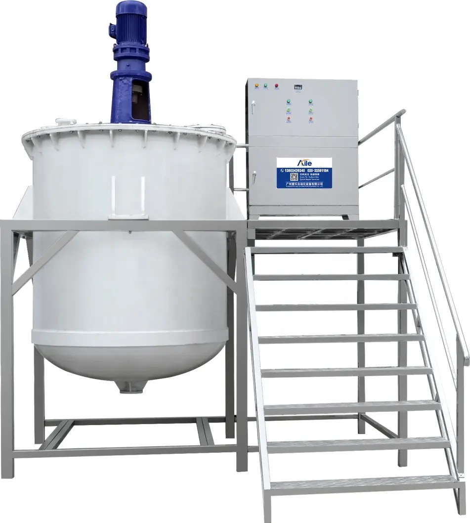 Aile PP PVC Tanque anticorrosivo Máquina mezcladora de blanqueo Tanque de mezcla de almacenamiento de líquidos químicos para productos ácidos fuertes de cloro