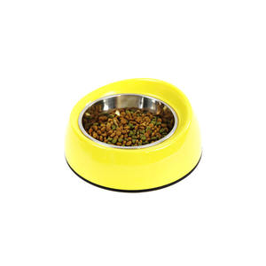 Hotsale Mangkuk Kucing Melamin Baja Tahan Karat Mangkuk Anjing untuk Pemberi Makan Hewan Peliharaan Mangkuk Mulut Miring - Product Image 3