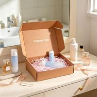 Boîtes d'expédition en carton ondulé écologiques, boîte d'emballage de produits cosmétiques avec logo personnalisé imprimé