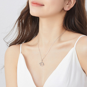 Sparkling Planet Necklace With Star Pendant Geometric Design For Women Clavicle Chain Gift Jewelry - Product Image 3