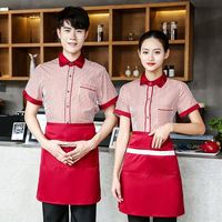 Uniformes de serveur/serveuse de restaurant sur mesure, vêtements de travail d'été, vente en gros avec logo imprimé