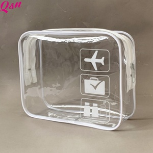 Artículos de tocador completos Interés Costura reforzada transparente con cremallera Bolsa de maquillaje cosmético de PVC - Product Image 2