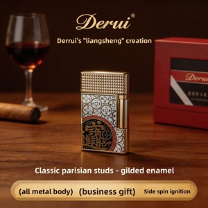 Accendino De Rui <span class=keywords><strong>Lang</strong></span> Sheng Lighter Attract Wealth Treasure, Regalo Creativo per Uomini d'Affari, Incisione Personalizzata, Accendino a Gas Butano con Design Parigi su Entrambi i Lati - Product Image 5
