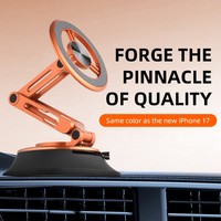 Soporte Magnético Ajustable de Tres Ejes para Coche, con Ventosa para Salpicadero, para Teléfono, de Aleación de Zinc, ABS y Silicona