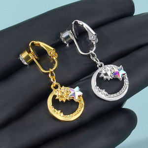 Cionchee acciaio chirurgico finto ombelico anello per le donne 14G luna stella sole con zirconio cubico anello ombelico corpo Piercing gioielli - Product Image 3