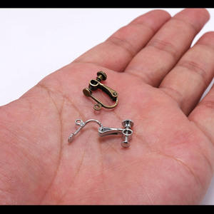 Clip d'oreille en cuivre métallique 15x13mm pour la fabrication de bijoux DIY, accessoire pour boucles d'oreilles, disponible en Argent, Or, Bronze antique, Rhodium, Or KC - Product Image 4