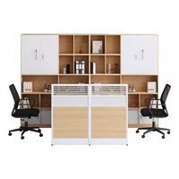 BGZ-231X Ensemble bureau et chaise de direction avec armoire haute, poste de travail minimaliste en bois moderne avec écran, table de direction