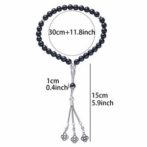 블루 앰버 Tasbih 10mm 33 기도 구슬 아랍 패션 보석 여성의 이슬람 이슬람 선물 묵주 이슬람 Tesbih Subha - Product Image 5