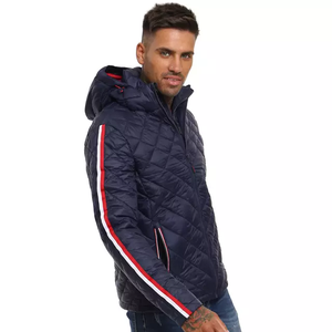 Men's Gray Winter Puffer <b>Jacket</b> Slim Fit <b>Zipper</b> Casual Warm Plus Size Waterproof and Washed Techniques - Product Image 4
