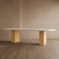 Ensemble de table à manger moderne Sageliving avec 6 chaises Ensemble de salle à manger à chevalet en bois de chêne contemporain pour salle à manger