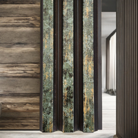 Vente chaude Écologique 5 Pouces 3D Panneau Mural Installation Facile PS Persiennes De Charbon De Bois Étanche Décoratif En Plastique Mur Villa