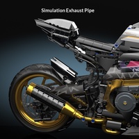 Jouet de construction en plastique pour enfants, moto à assembler, haute difficulté, éducatif, compatible avec Platinum