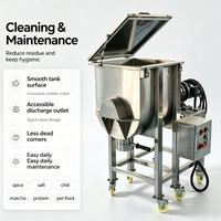 Mélangeur horizontal de qualité alimentaire SUS304, adapté au mélange de poudre de café, de poudre de cacao et de granulés d'aliments pour animaux.