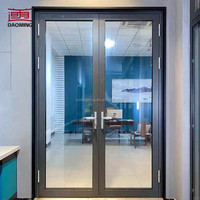 Puerta de Entrada Doble de Aluminio y Vidrio Polímero Antirrobo para Tiendas, Hospitales, Centros Comerciales, Salas de Estar y Cocinas