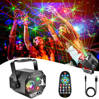 Mini projecteur laser LED à commande vocale, auto-propulsé, stroboscopique, pour scène, discothèque, bar, karaoké, fête familiale, rouge, vert